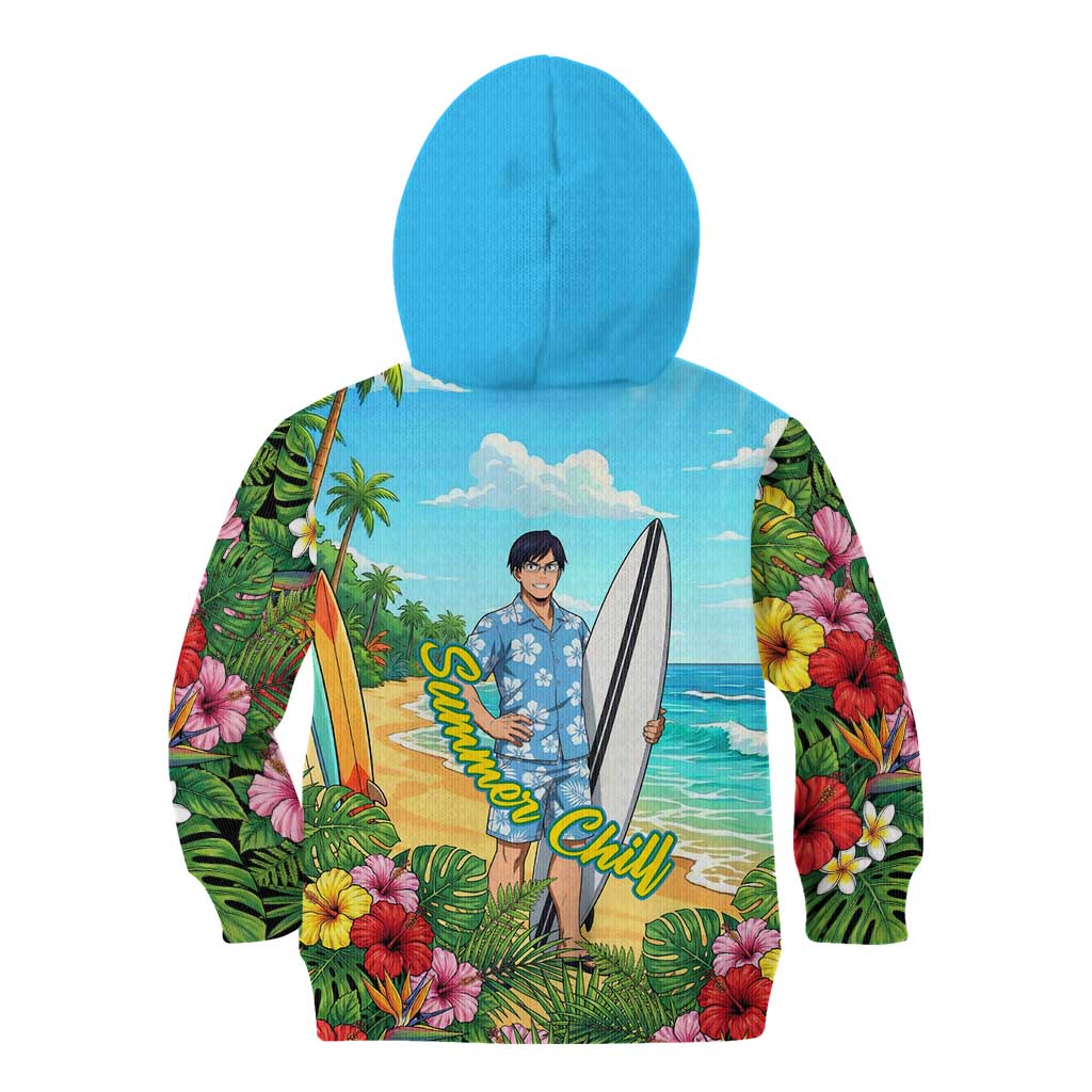 Tenya Iida Summer Chill Kid Hoodie Tropical Anime Surf Escape