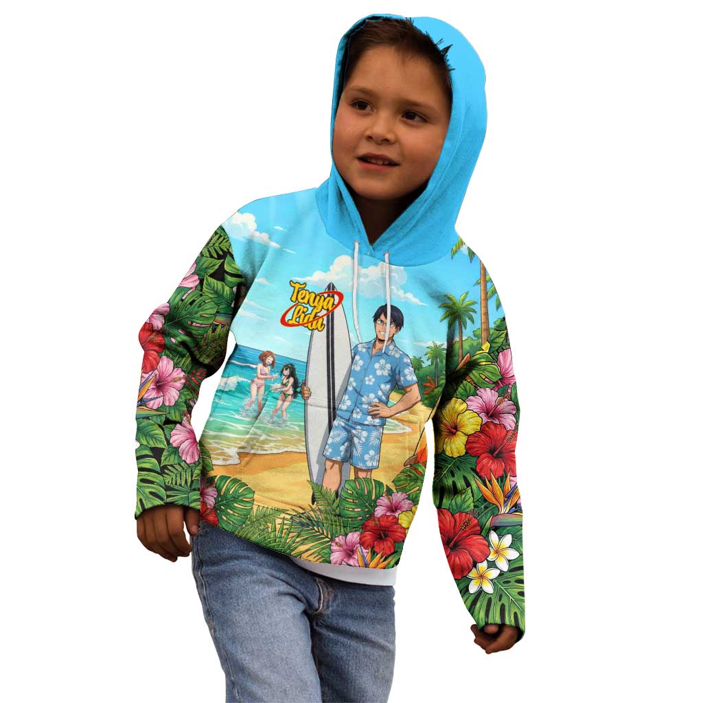 Tenya Iida Summer Chill Kid Hoodie Tropical Anime Surf Escape