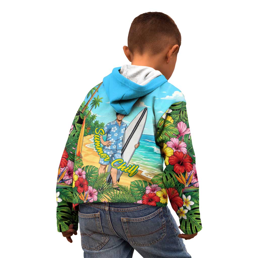 Tenya Iida Summer Chill Kid Hoodie Tropical Anime Surf Escape