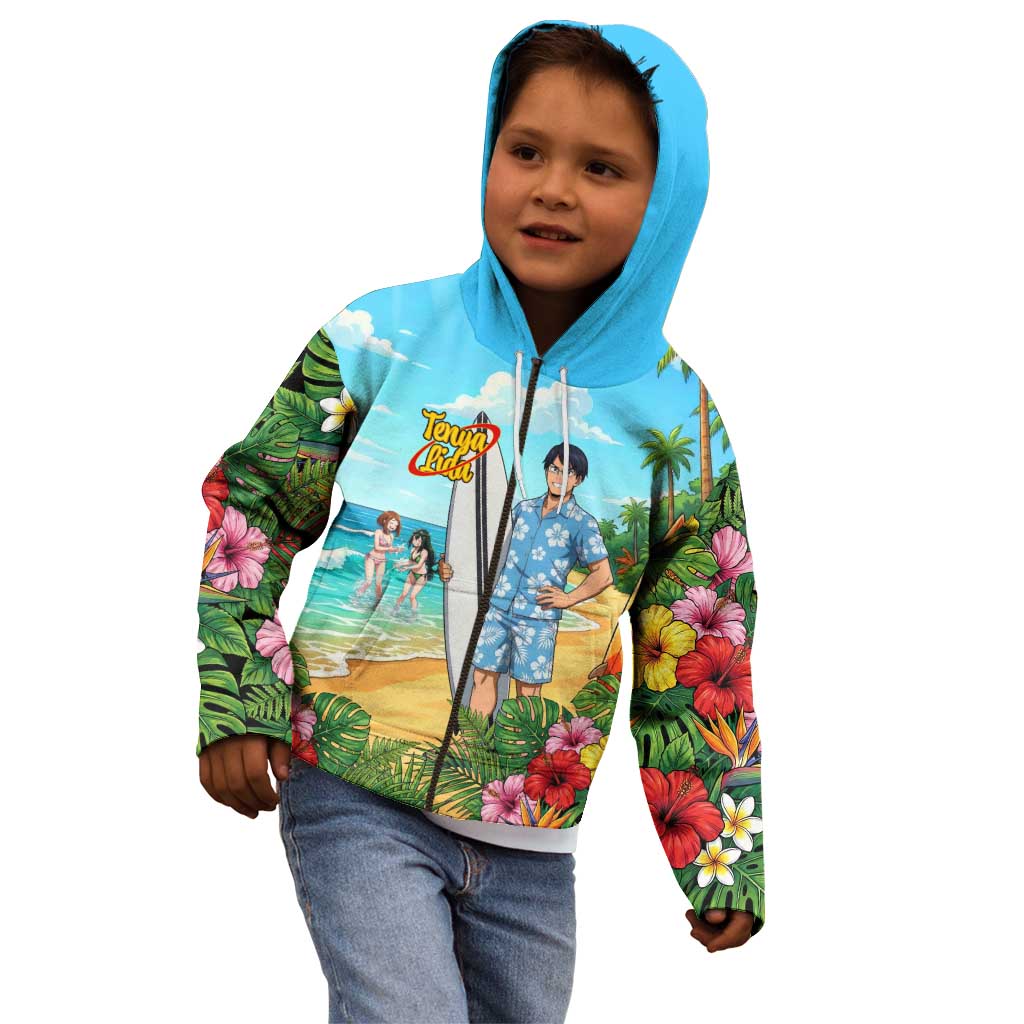 Tenya Iida Summer Chill Kid Hoodie Tropical Anime Surf Escape
