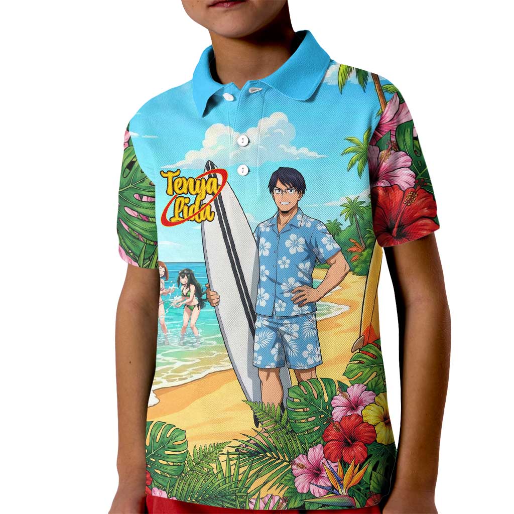 Tenya Iida Summer Chill Kid Polo Shirt Tropical Anime Surf Escape