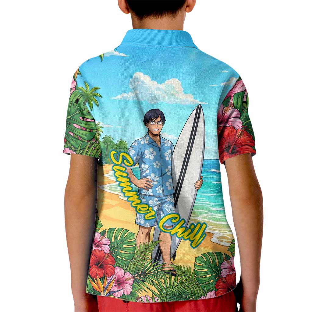 Tenya Iida Summer Chill Kid Polo Shirt Tropical Anime Surf Escape