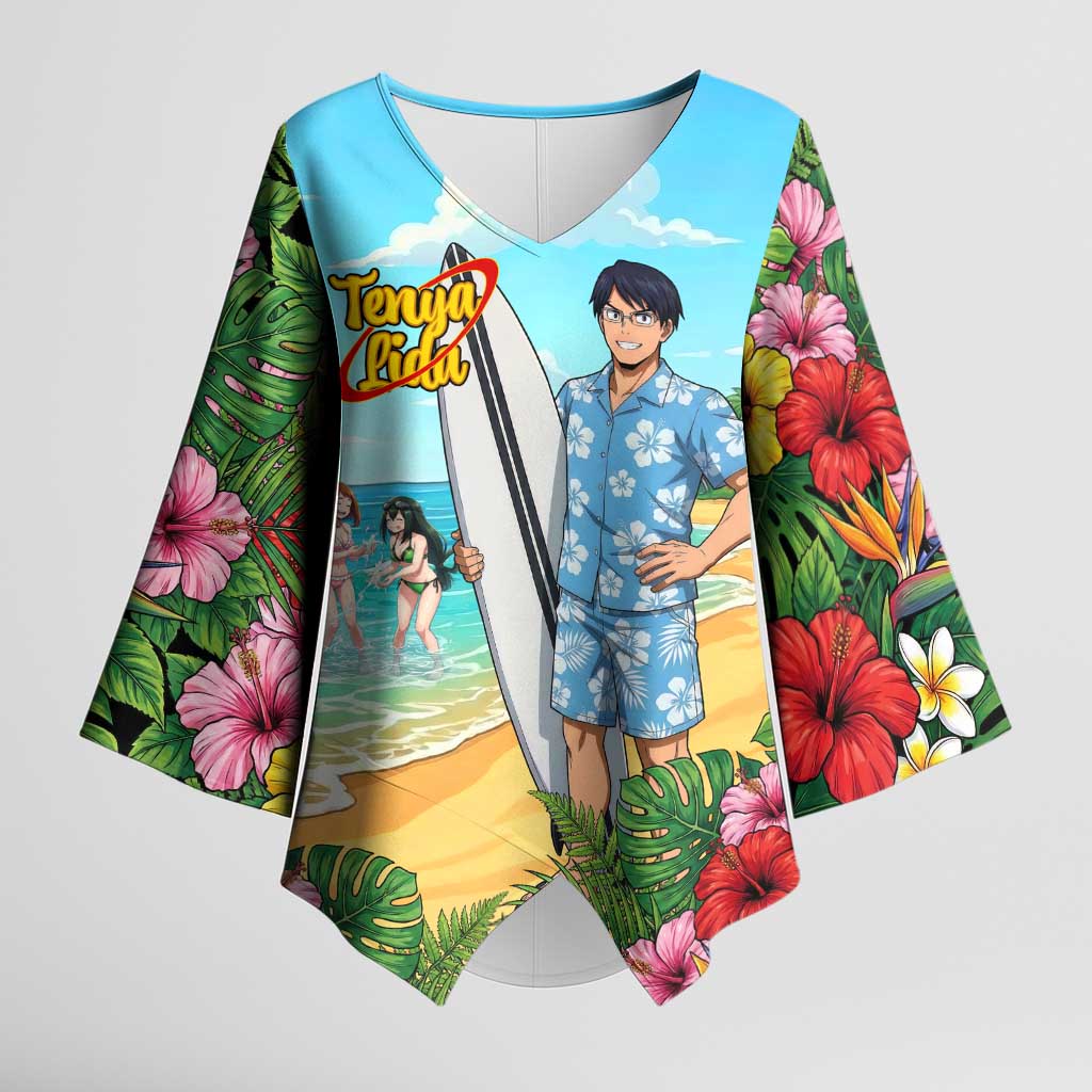 Tenya Iida Summer Chill Kimono Sleeve Blouse Tropical Anime Surf Escape