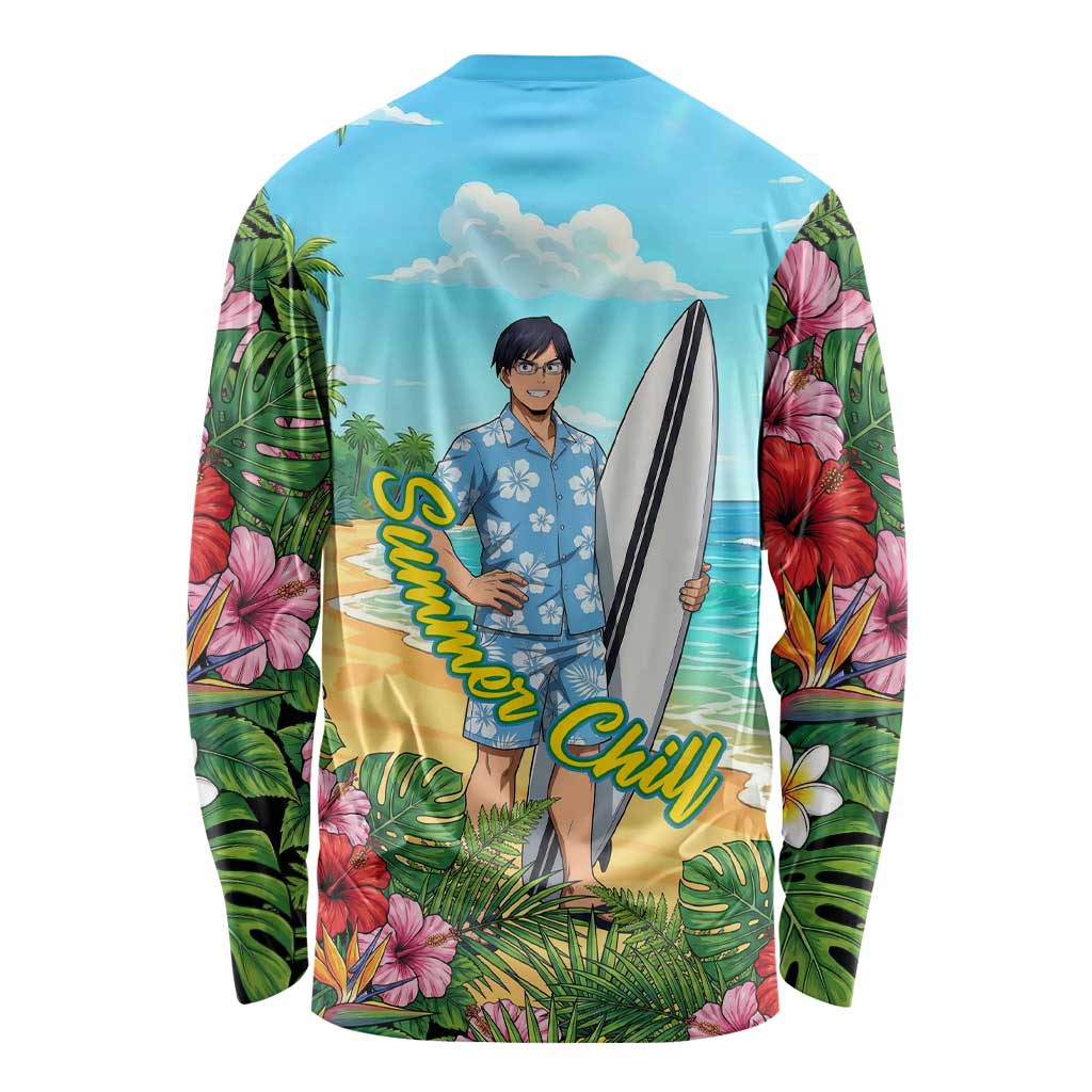 Tenya Iida Summer Chill Long Sleeve Shirt Tropical Anime Surf Escape