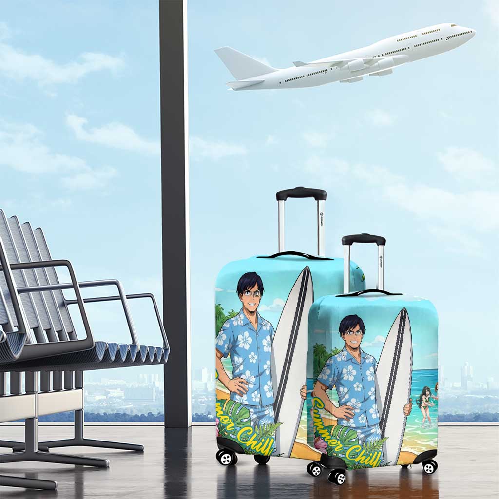 Tenya Iida Summer Chill Luggage Cover Tropical Anime Surf Escape