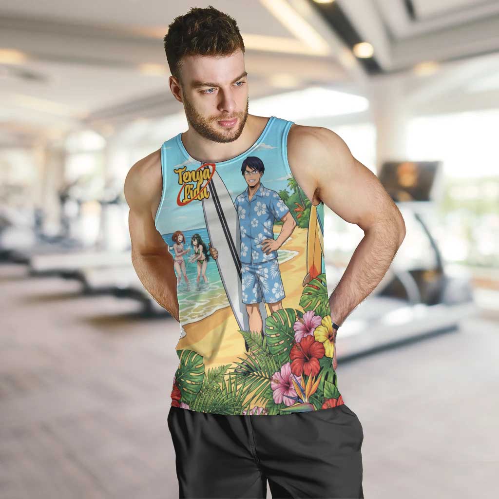 Tenya Iida Summer Chill Men Tank Top Tropical Anime Surf Escape