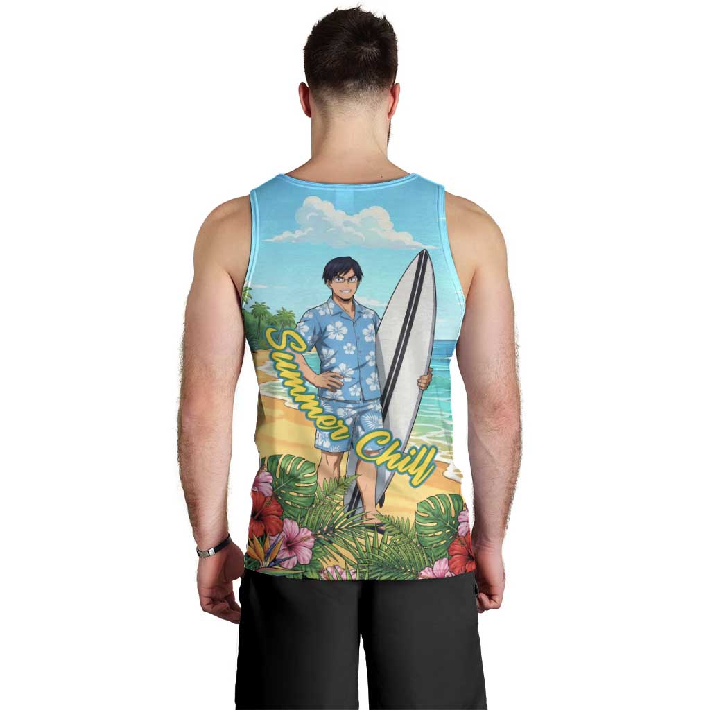 Tenya Iida Summer Chill Men Tank Top Tropical Anime Surf Escape
