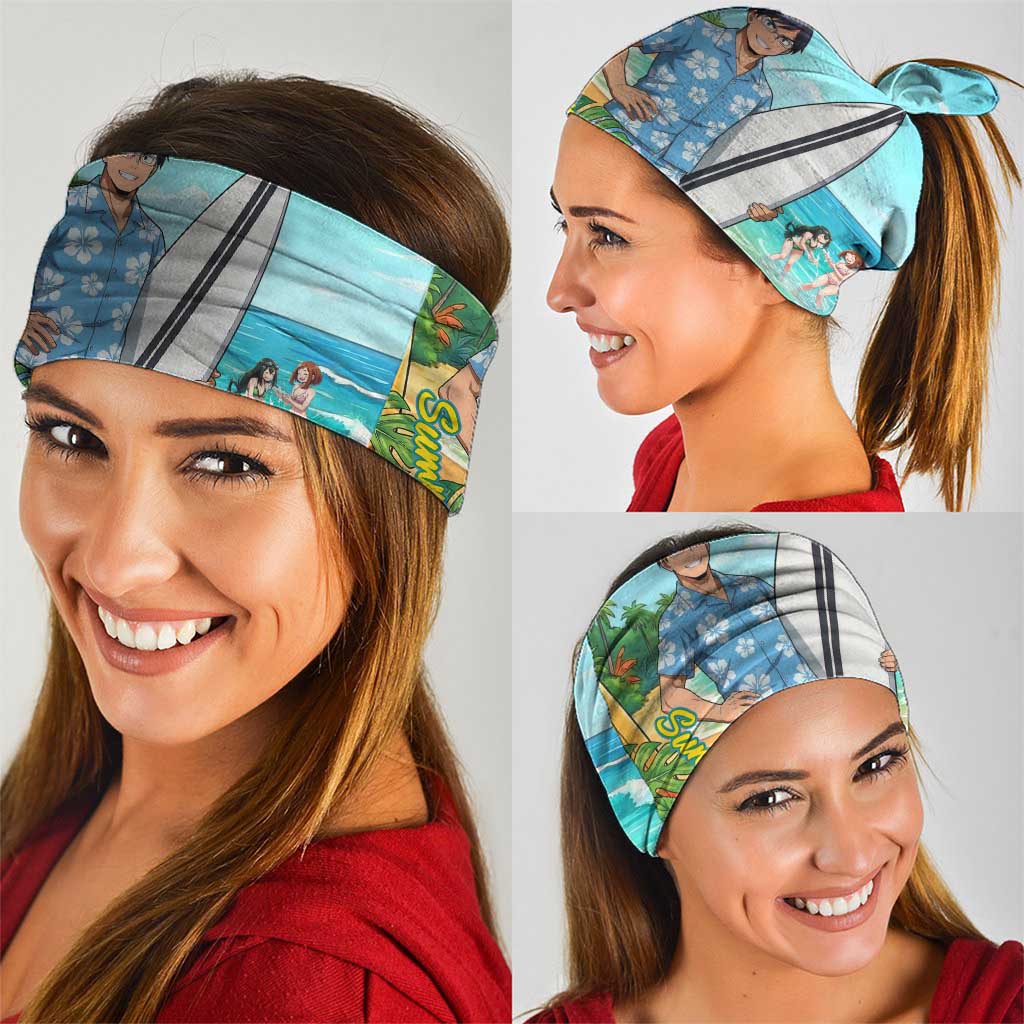Tenya Iida Summer Chill Neck Gaiter Tropical Anime Surf Escape