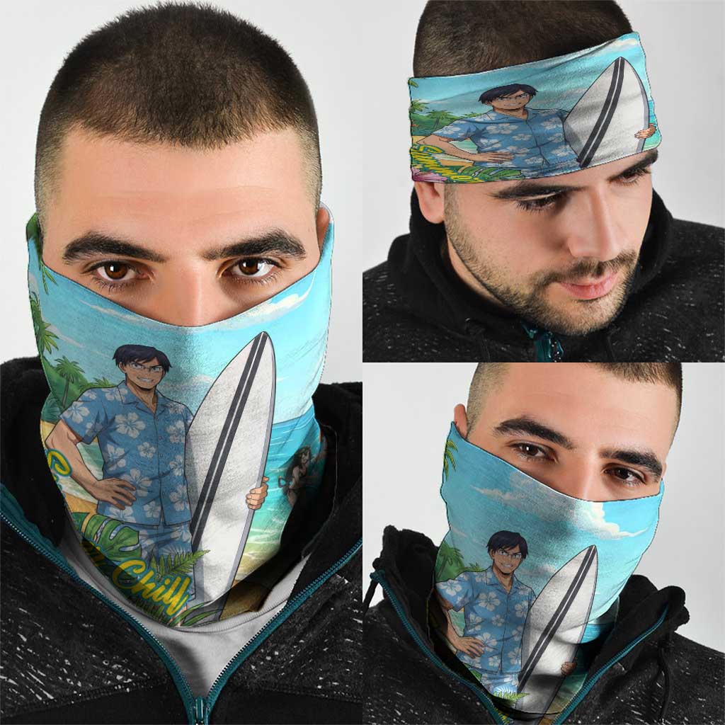 Tenya Iida Summer Chill Neck Gaiter Tropical Anime Surf Escape