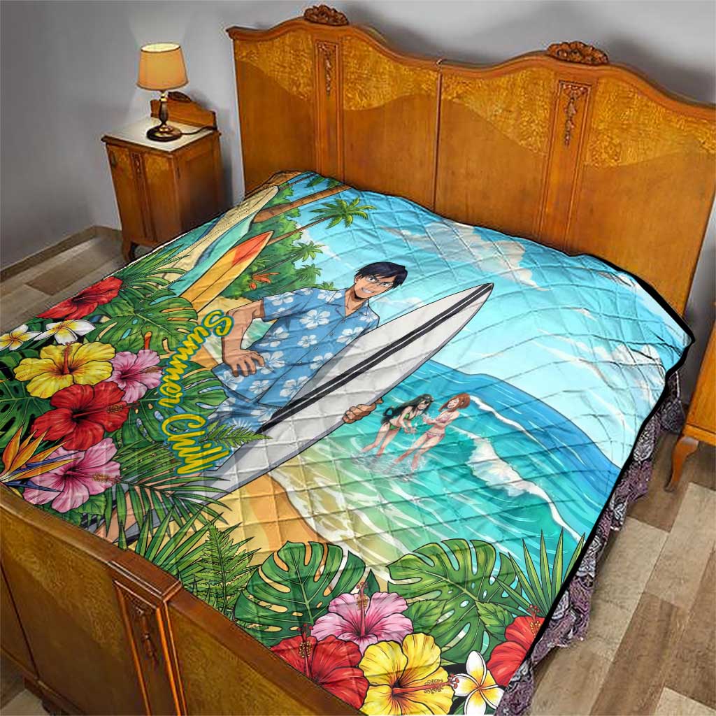 Tenya Iida Summer Chill Quilt Tropical Anime Surf Escape