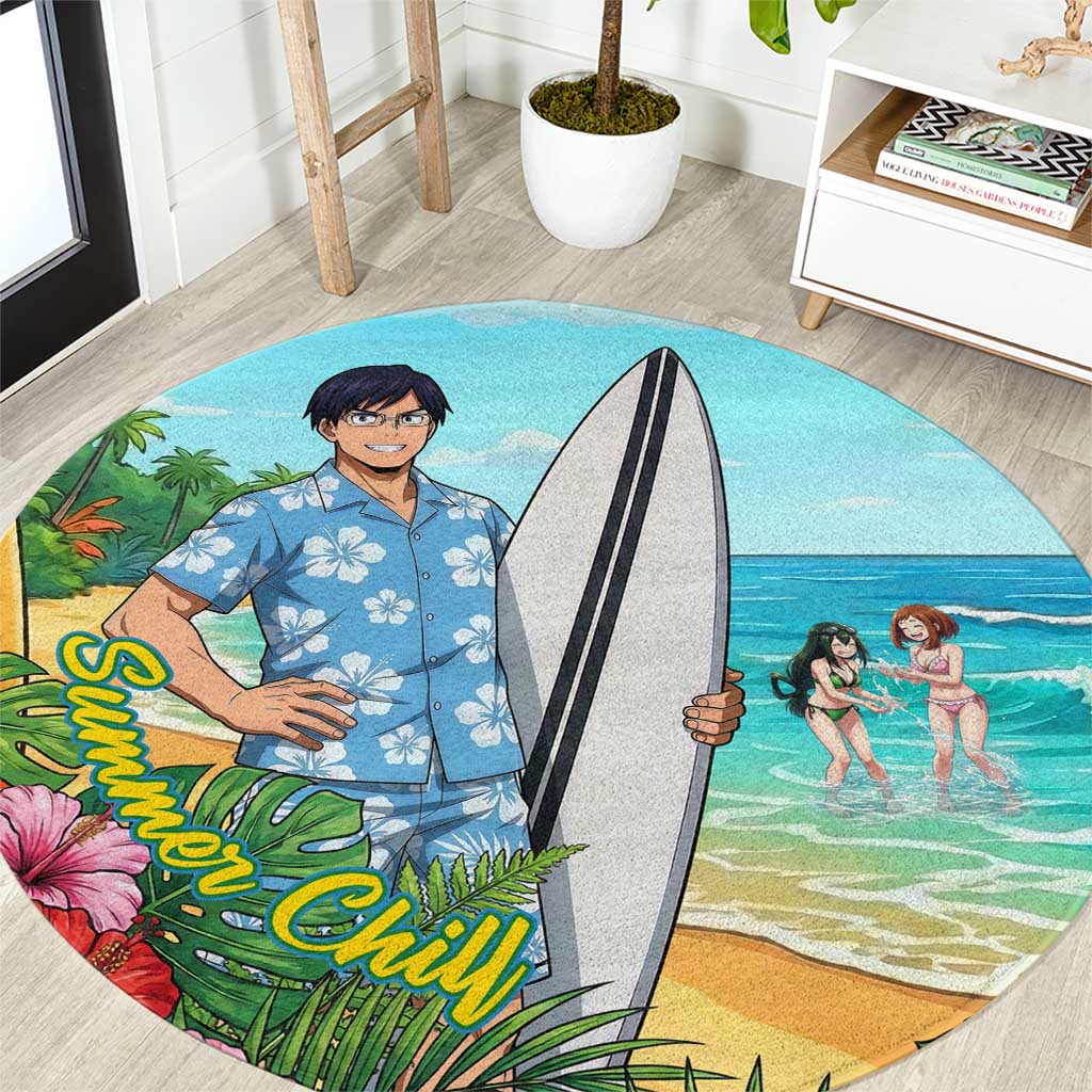 Tenya Iida Summer Chill Round Carpet Tropical Anime Surf Escape