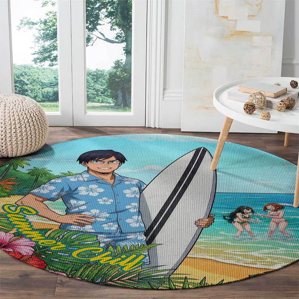Tenya Iida Summer Chill Round Carpet Tropical Anime Surf Escape
