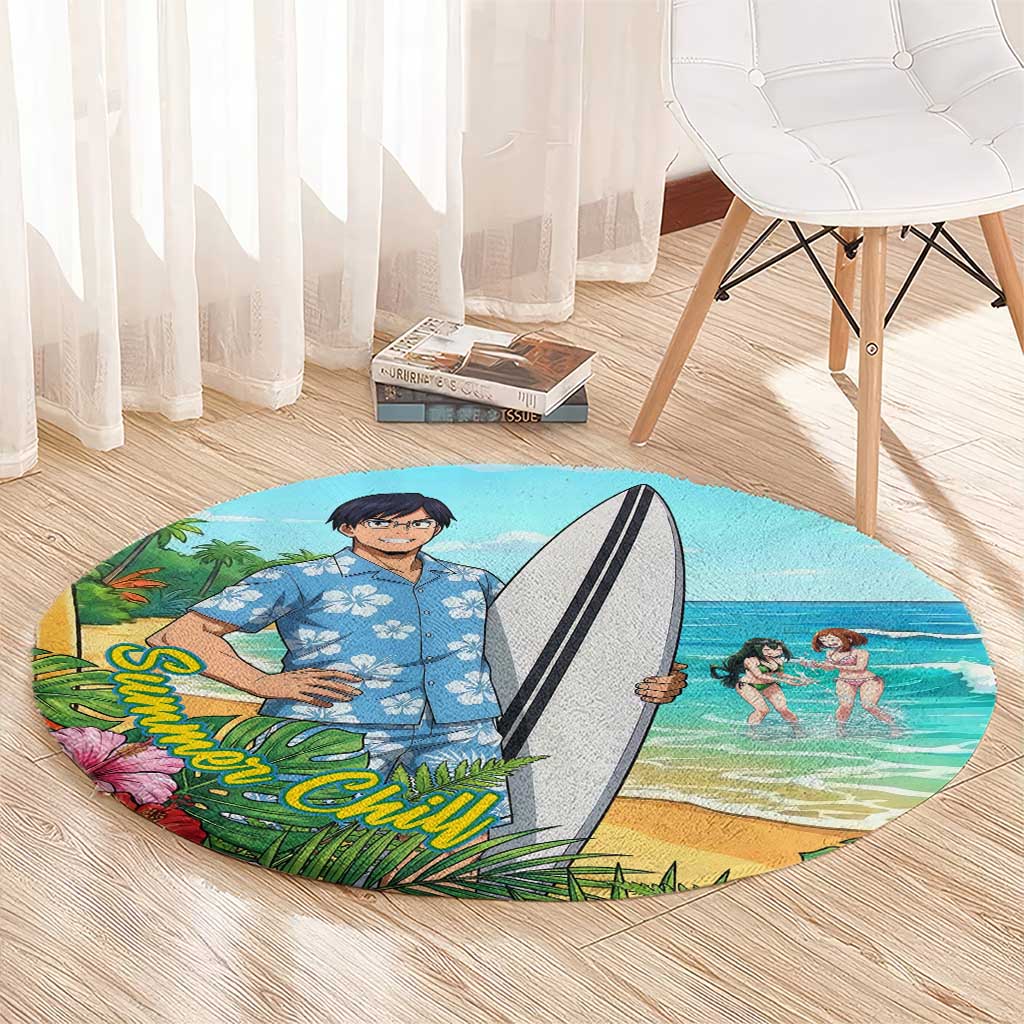 Tenya Iida Summer Chill Round Carpet Tropical Anime Surf Escape