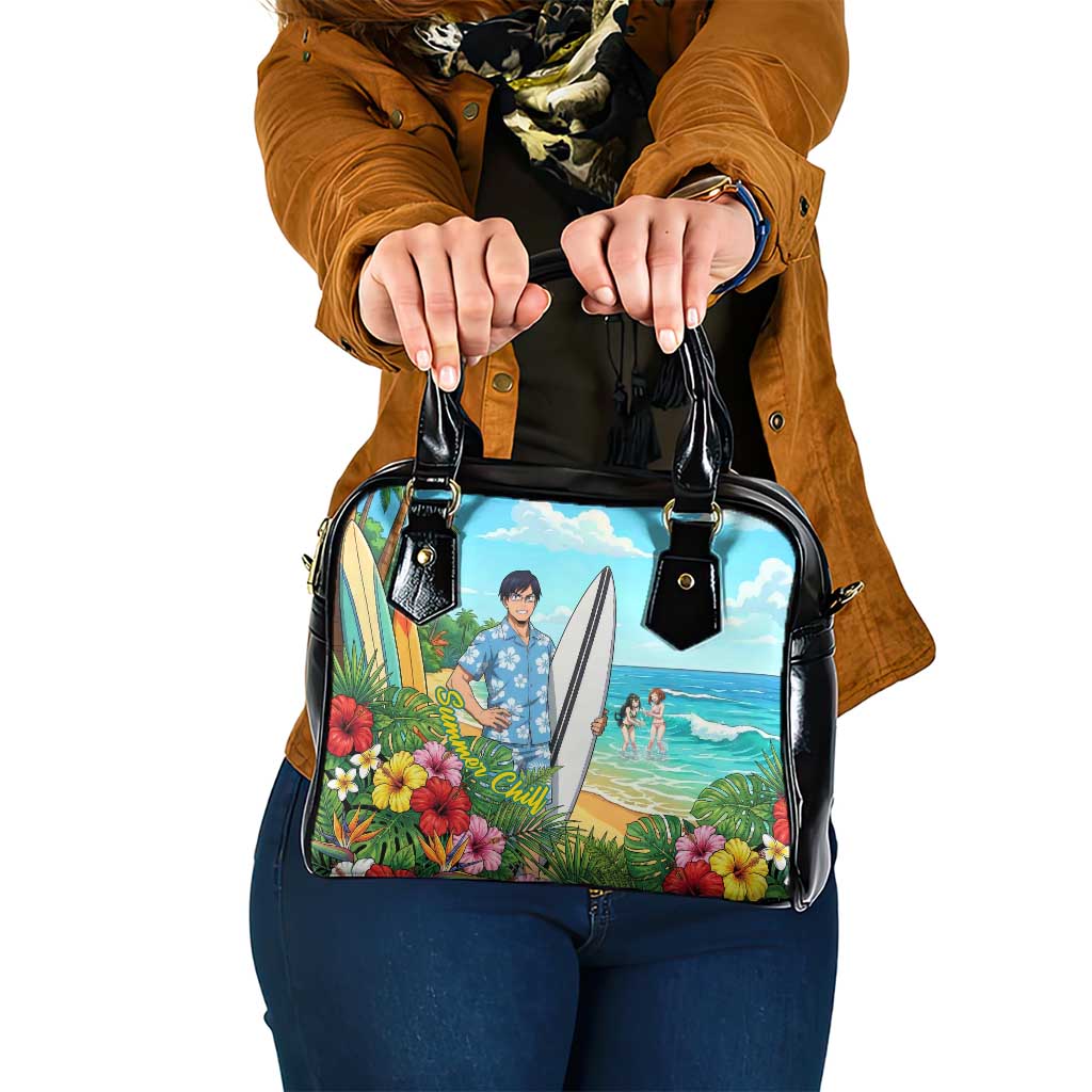Tenya Iida Summer Chill Shoulder Handbag Tropical Anime Surf Escape
