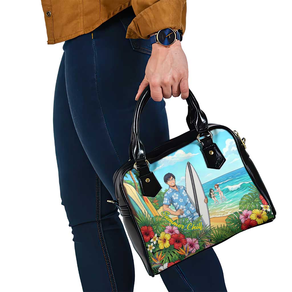 Tenya Iida Summer Chill Shoulder Handbag Tropical Anime Surf Escape
