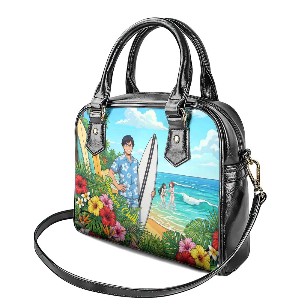 Tenya Iida Summer Chill Shoulder Handbag Tropical Anime Surf Escape