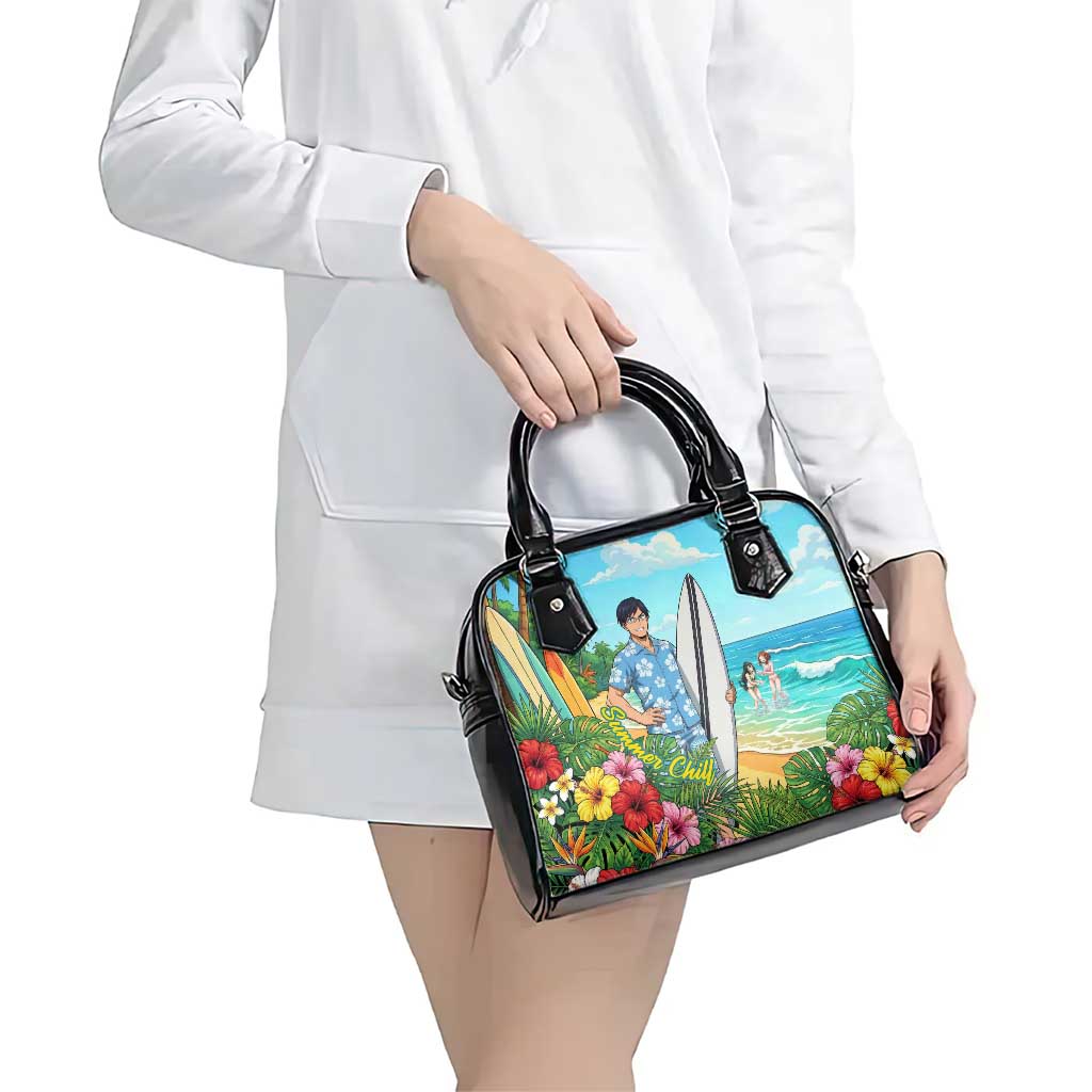 Tenya Iida Summer Chill Shoulder Handbag Tropical Anime Surf Escape