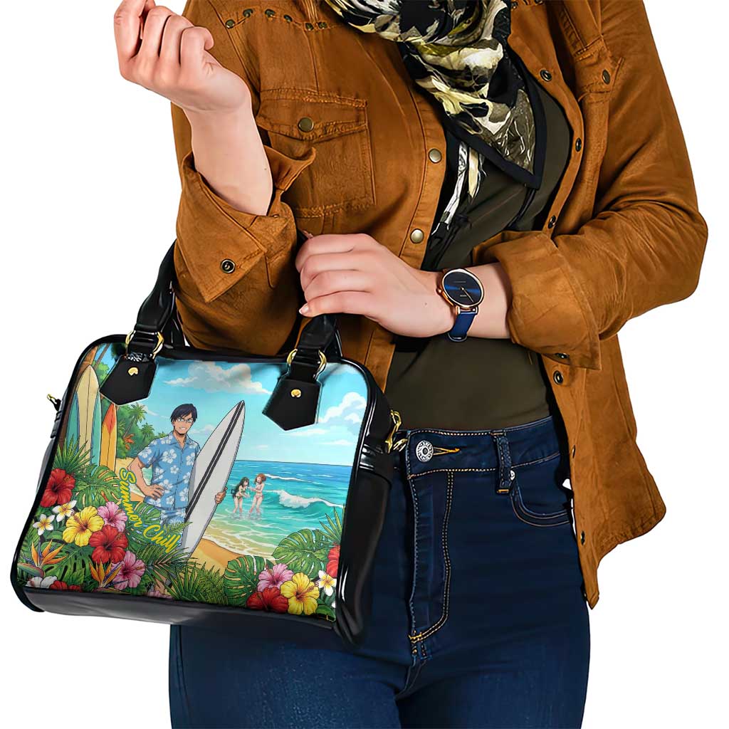 Tenya Iida Summer Chill Shoulder Handbag Tropical Anime Surf Escape
