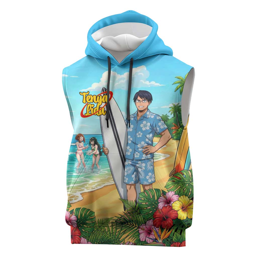 Tenya Iida Summer Chill Sleeveless Hoodie Tropical Anime Surf Escape