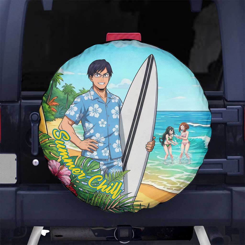 Tenya Iida Summer Chill Spare Tire Cover Tropical Anime Surf Escape