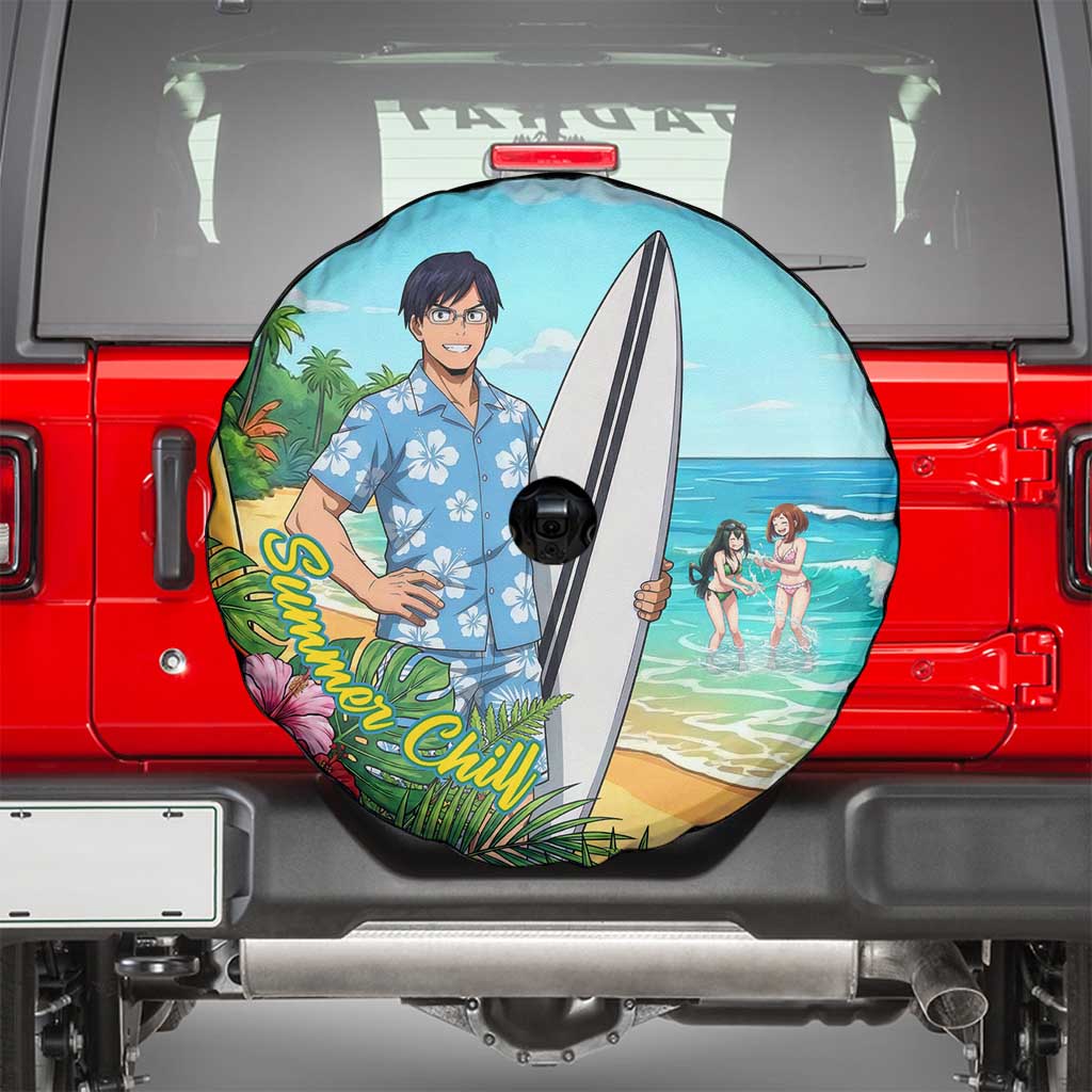 Tenya Iida Summer Chill Spare Tire Cover Tropical Anime Surf Escape