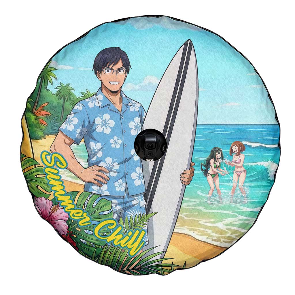 Tenya Iida Summer Chill Spare Tire Cover Tropical Anime Surf Escape