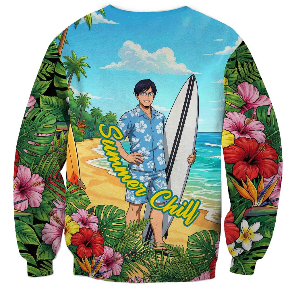 Tenya Iida Summer Chill Sweatshirt Tropical Anime Surf Escape