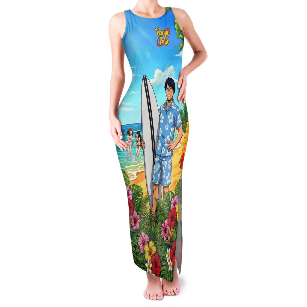 Tenya Iida Summer Chill Tank Maxi Dress Tropical Anime Surf Escape