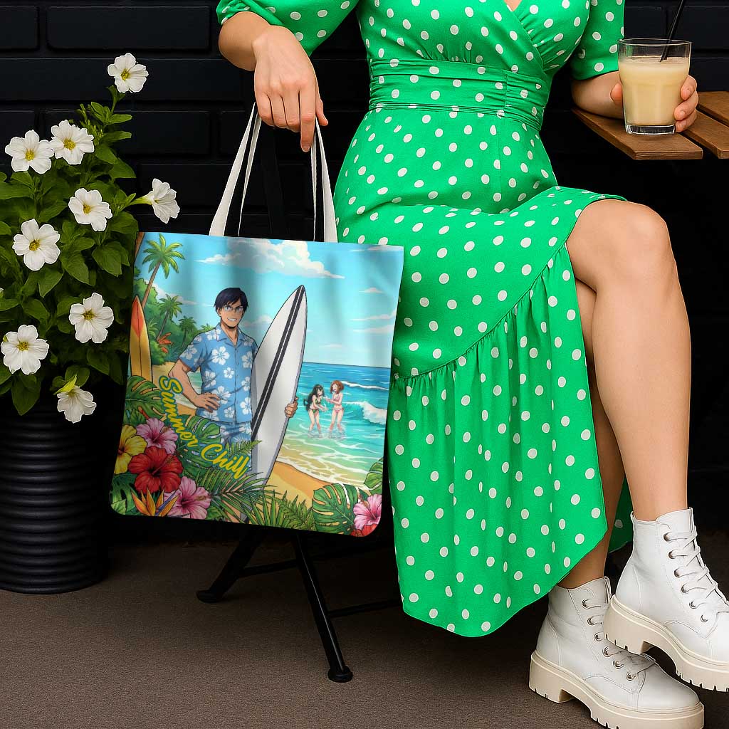 Tenya Iida Summer Chill Tote Bag Tropical Anime Surf Escape