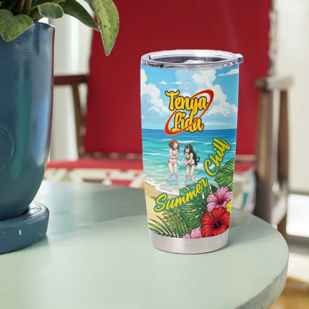 Tenya Iida Summer Chill Tumbler Cup Tropical Anime Surf Escape