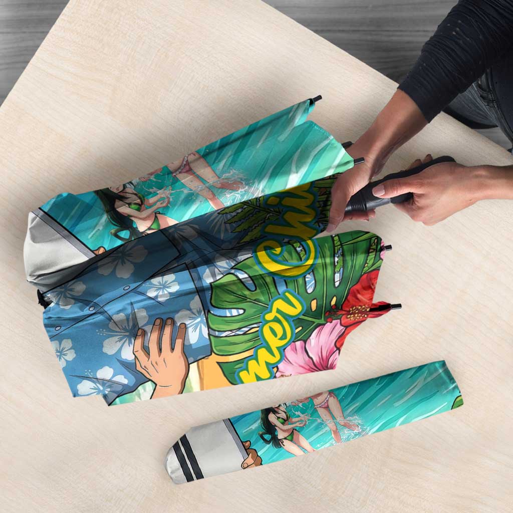 Tenya Iida Summer Chill Umbrella Tropical Anime Surf Escape