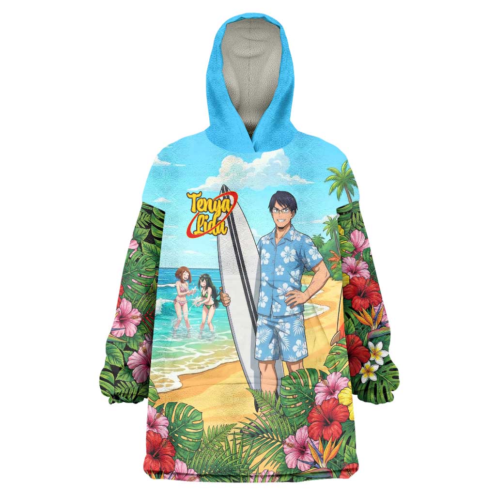 Tenya Iida Summer Chill Wearable Blanket Hoodie Tropical Anime Surf Escape