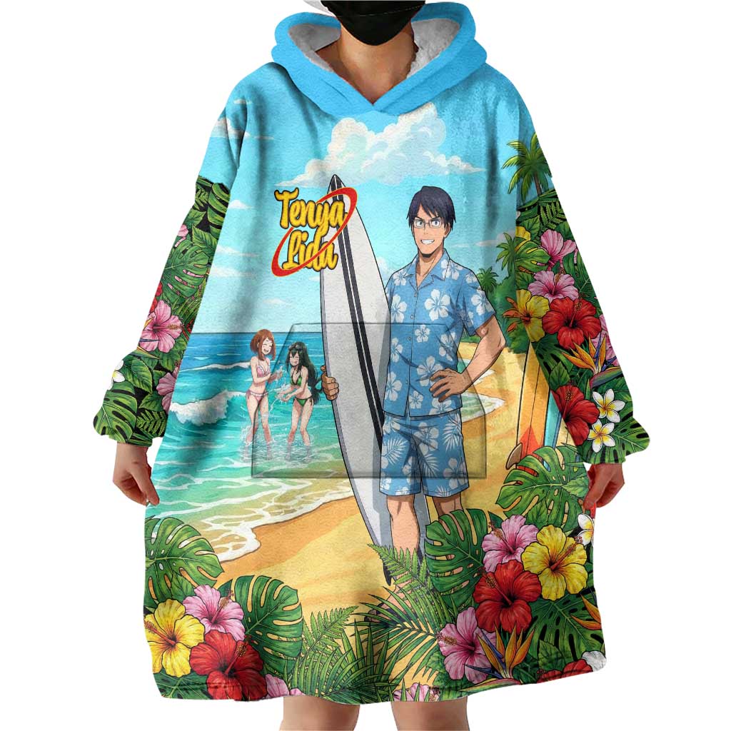 Tenya Iida Summer Chill Wearable Blanket Hoodie Tropical Anime Surf Escape
