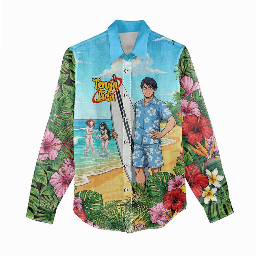 Tenya Iida Summer Chill Women Casual Shirt Tropical Anime Surf Escape