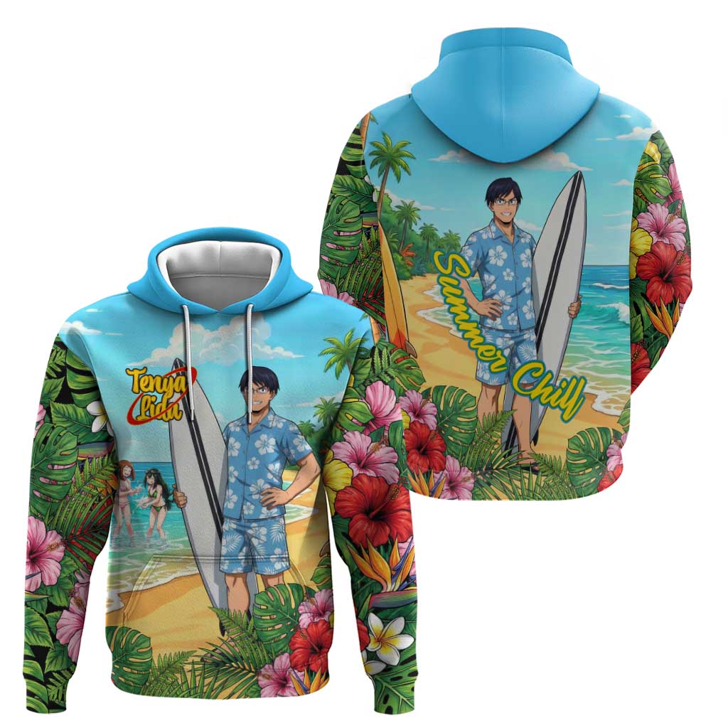 Tenya Iida Summer Chill Zip Hoodie Tropical Anime Surf Escape