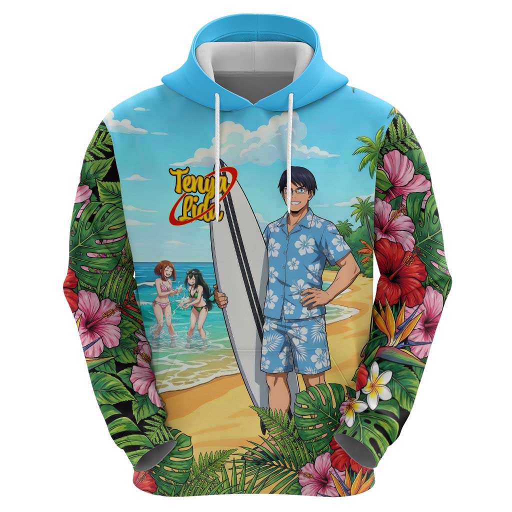 Tenya Iida Summer Chill Zip Hoodie Tropical Anime Surf Escape