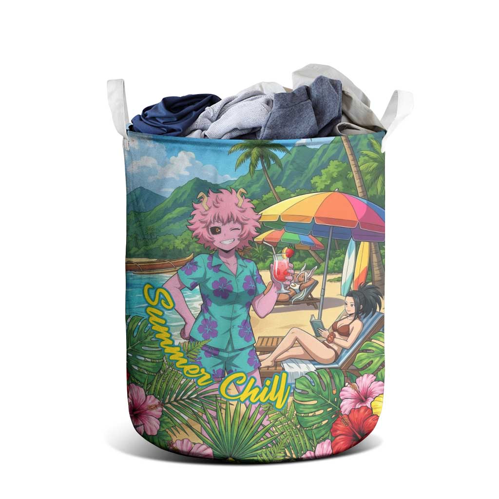 Mina Ashido Summer Chill Laundry Basket Tropical Anime Cocktail Vibes