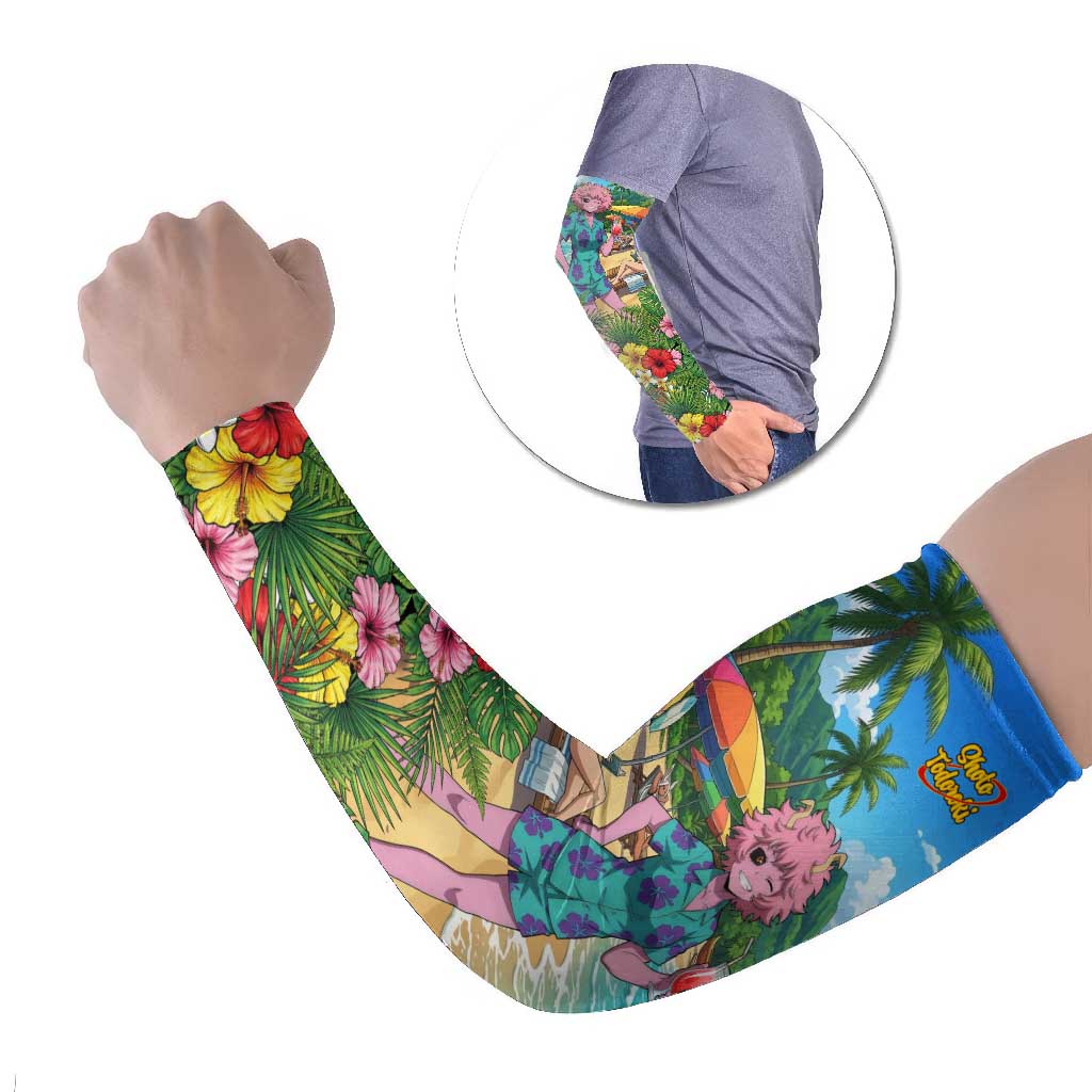 Mina Ashido Summer Chill Arm Sleeves Tropical Anime Cocktail Vibes