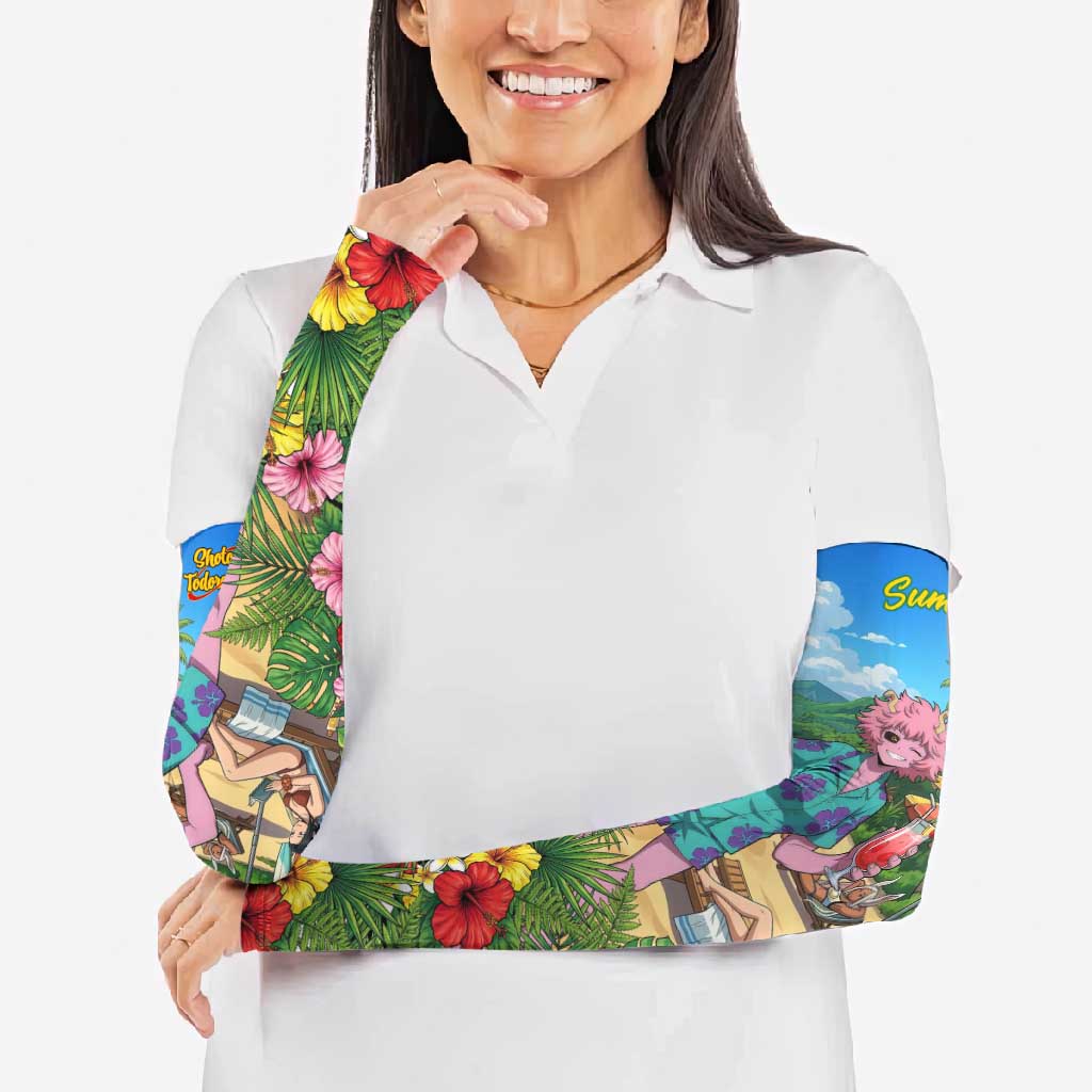 Mina Ashido Summer Chill Arm Sleeves Tropical Anime Cocktail Vibes