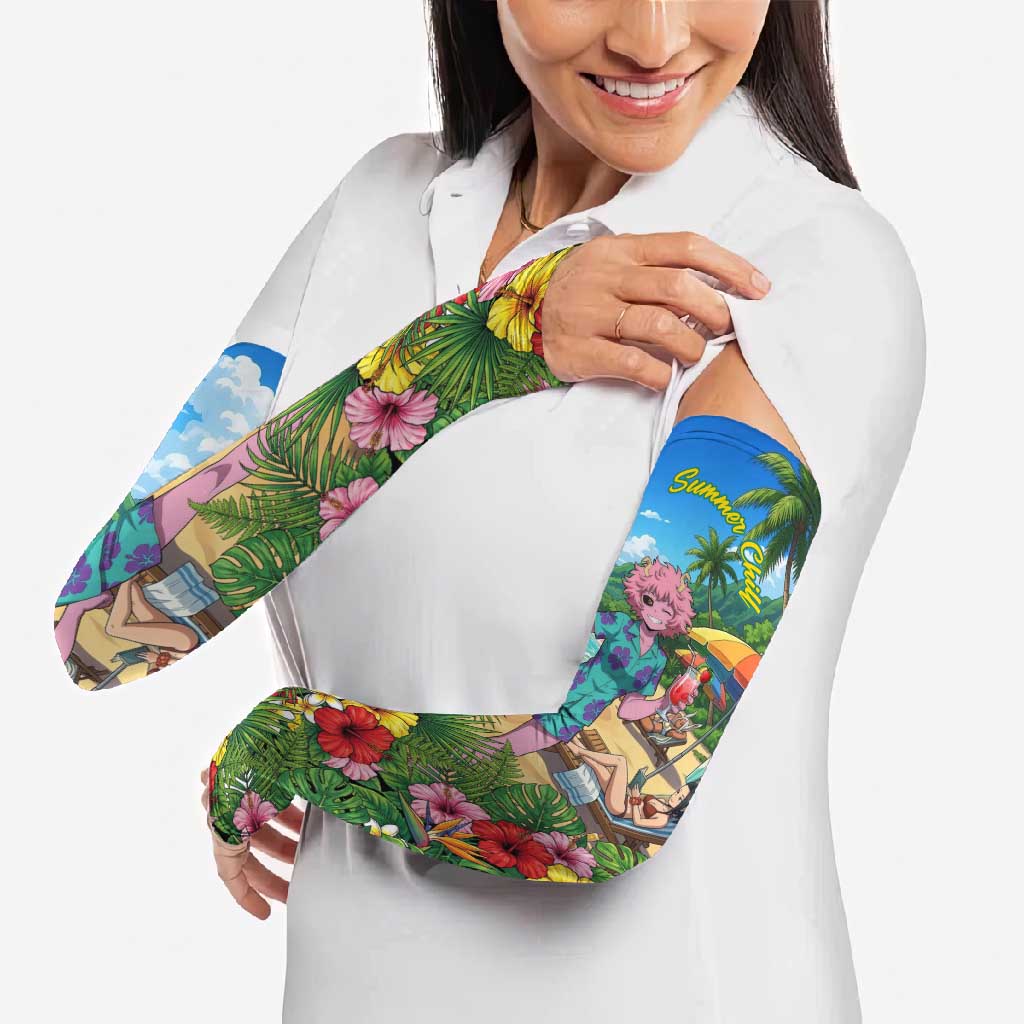 Mina Ashido Summer Chill Arm Sleeves Tropical Anime Cocktail Vibes
