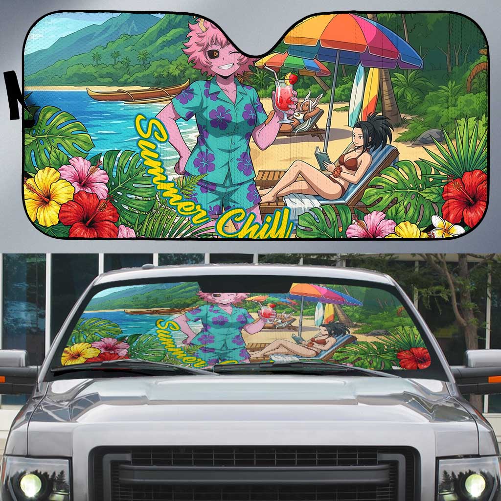 Mina Ashido Summer Chill Auto Sun Shade Tropical Anime Cocktail Vibes