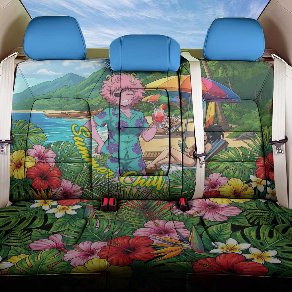 Mina Ashido Summer Chill Back Car Seat Cover Tropical Anime Cocktail Vibes