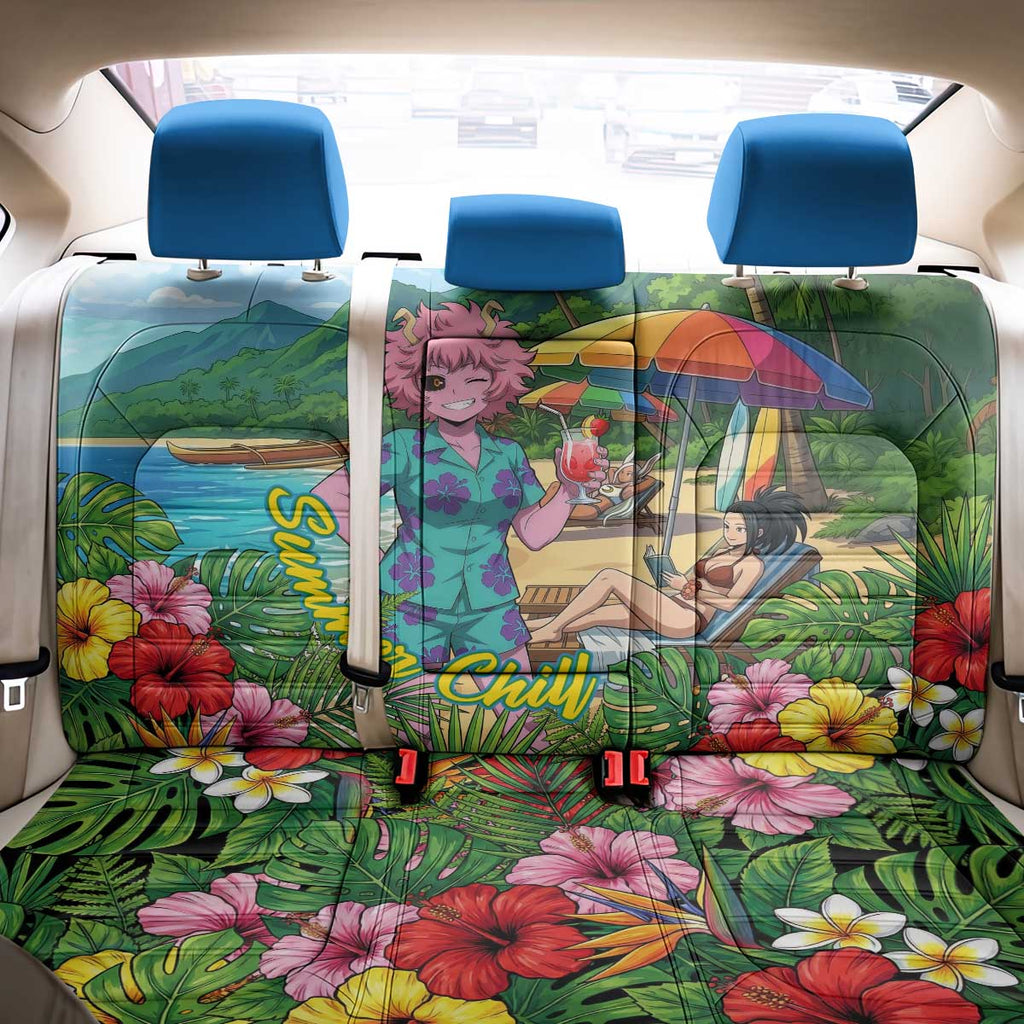 Mina Ashido Summer Chill Back Car Seat Cover Tropical Anime Cocktail Vibes