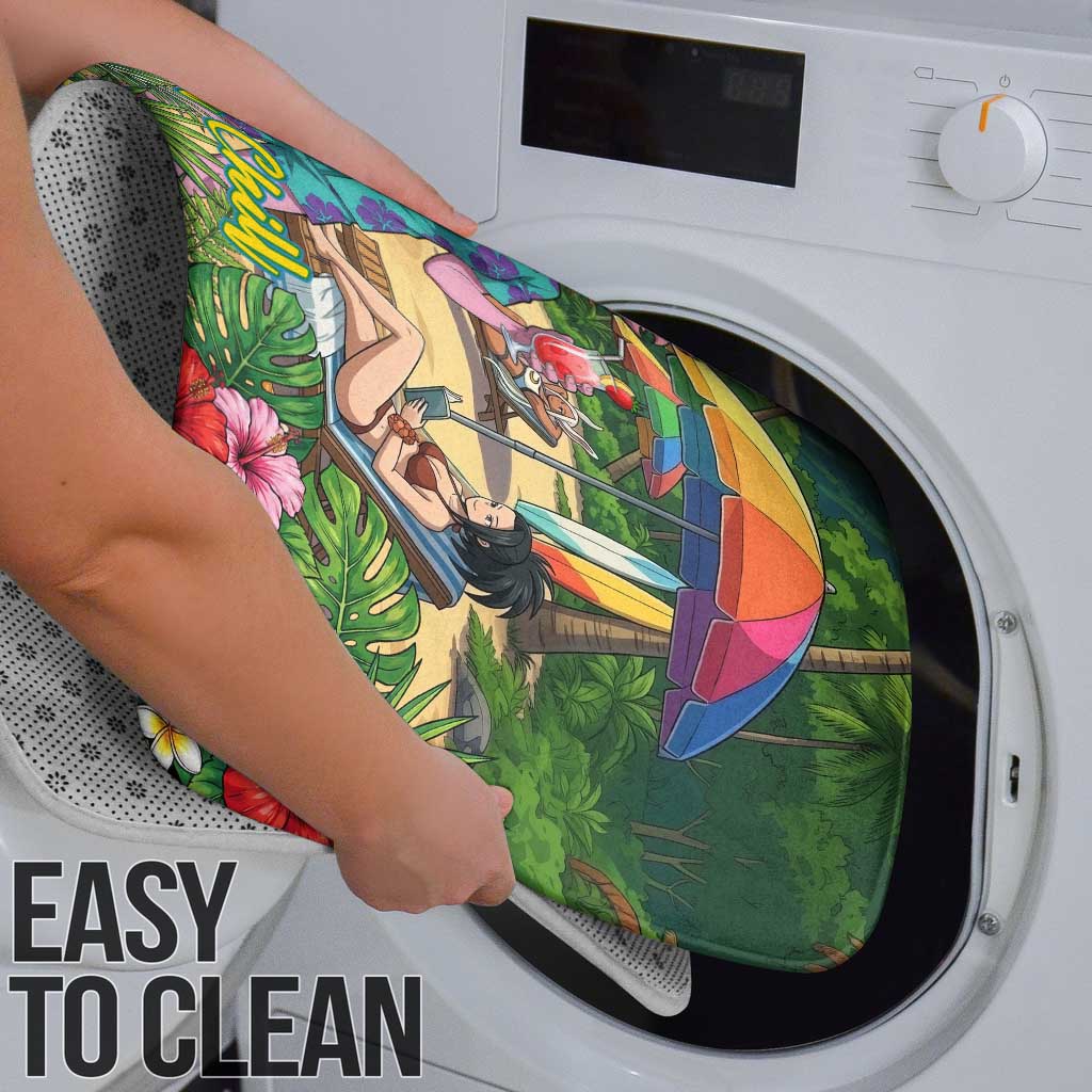 Mina Ashido Summer Chill Bathroom Set Tropical Anime Cocktail Vibes
