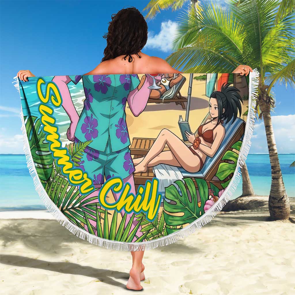 Mina Ashido Summer Chill Beach Blanket Tropical Anime Cocktail Vibes