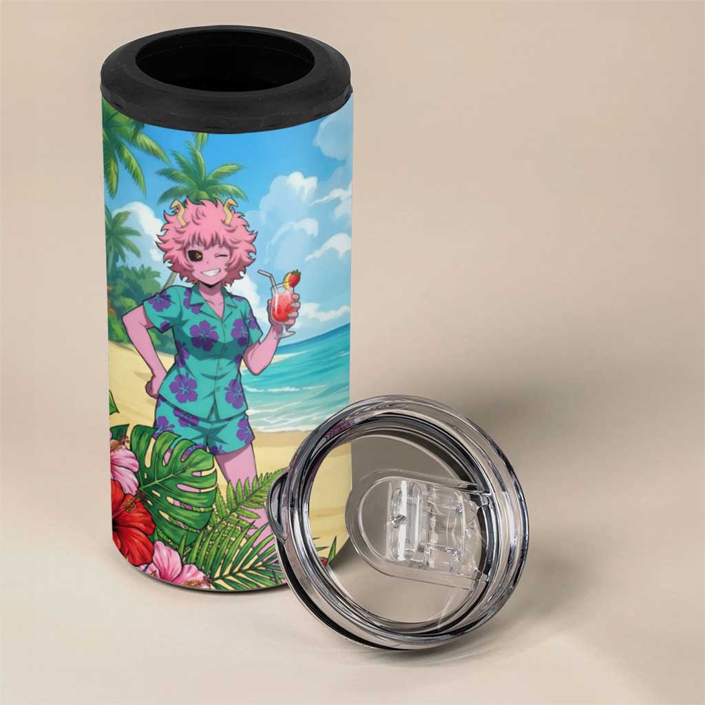 Mina Ashido Summer Chill 4 in 1 Can Cooler Tumbler Tropical Anime Cocktail Vibes
