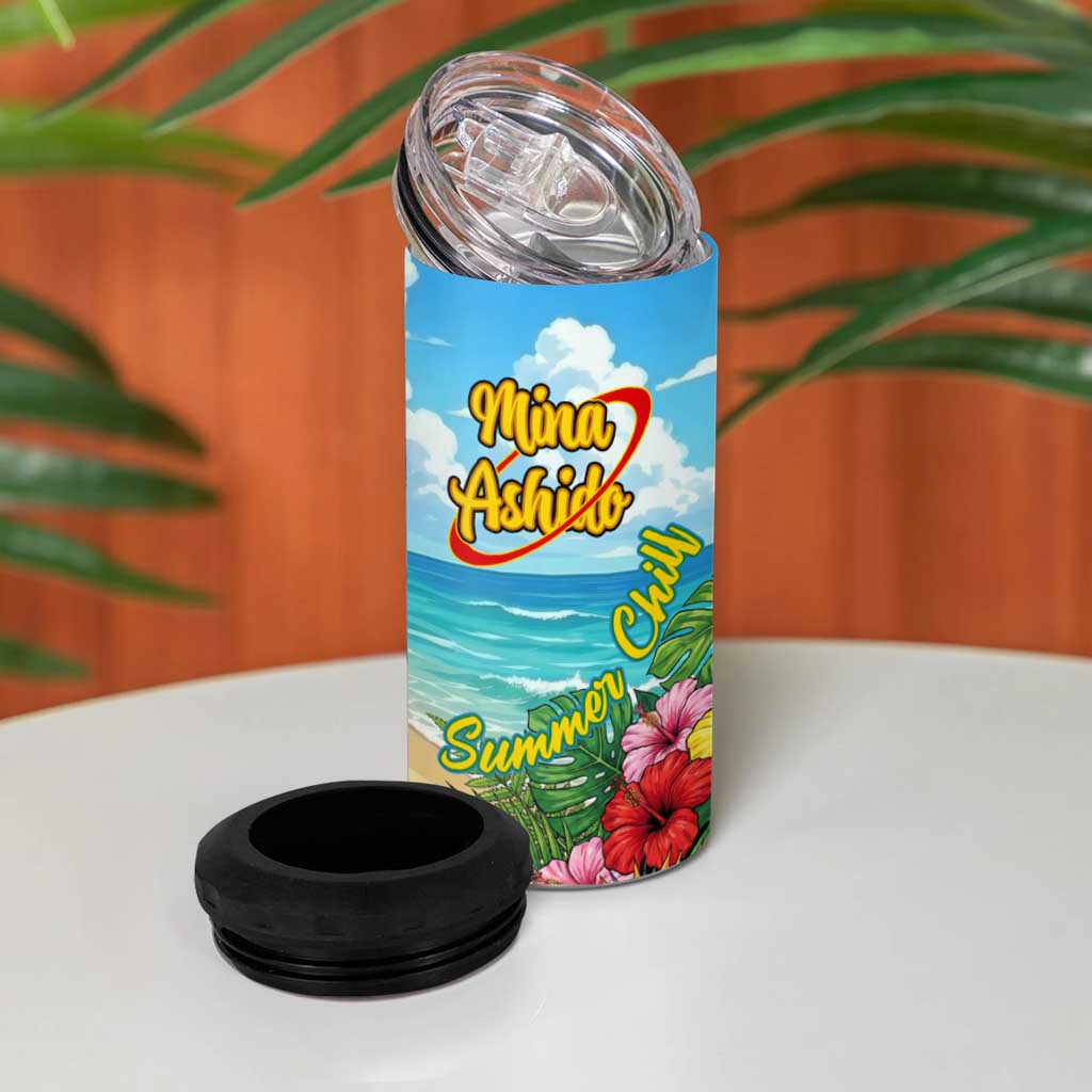 Mina Ashido Summer Chill 4 in 1 Can Cooler Tumbler Tropical Anime Cocktail Vibes