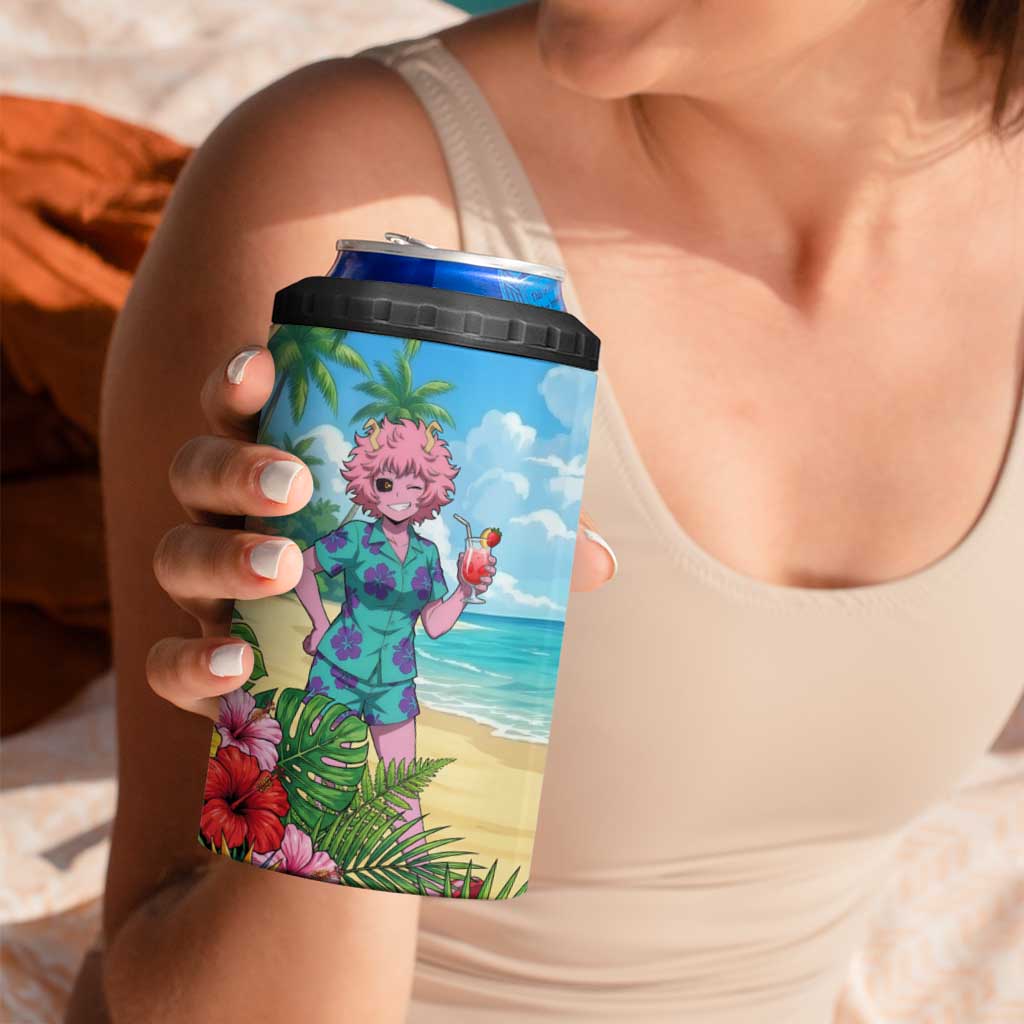 Mina Ashido Summer Chill 4 in 1 Can Cooler Tumbler Tropical Anime Cocktail Vibes