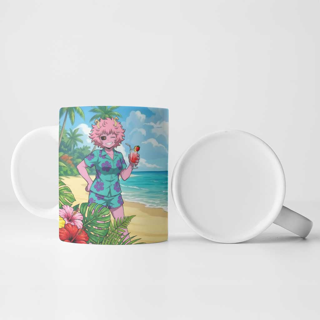 Mina Ashido Summer Chill Ceramic Mug Tropical Anime Cocktail Vibes