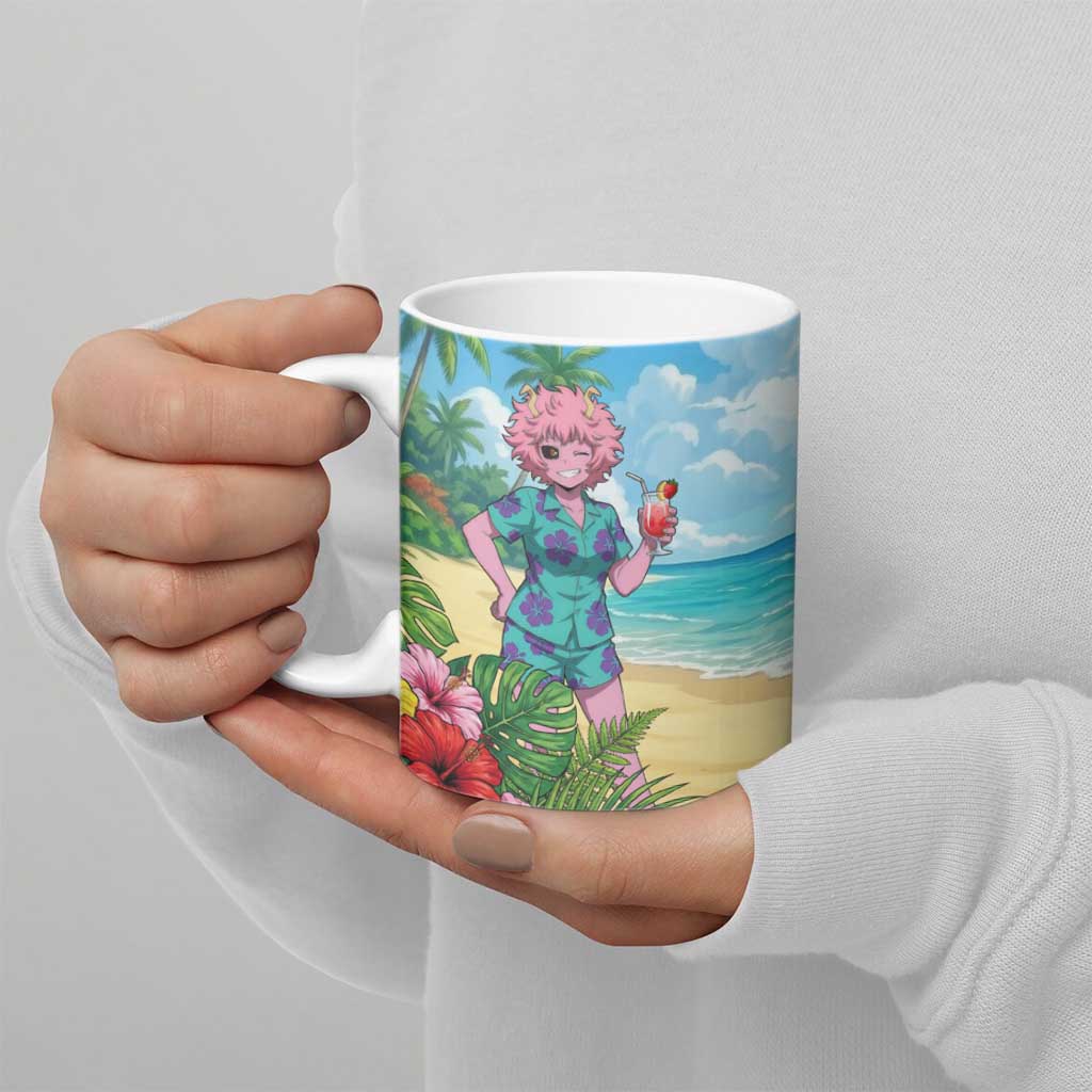 Mina Ashido Summer Chill Ceramic Mug Tropical Anime Cocktail Vibes